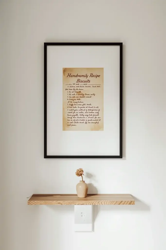 A Handwritten Recipe Card Framed as Wall Art