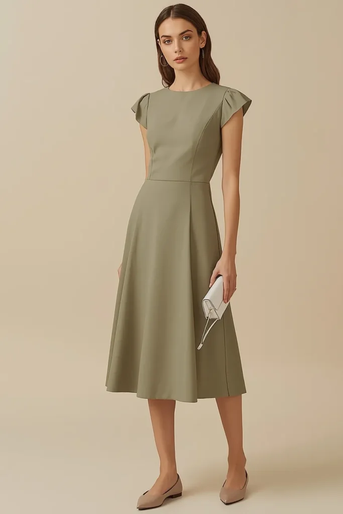 A-Line Dress with Cap Sleeves
