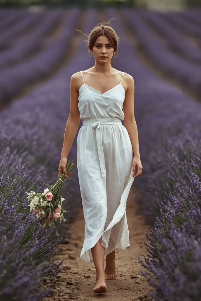 A Linen Maxi Dress in Classic Ivory