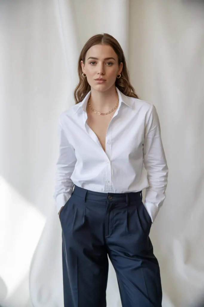 A Perfectly Fitted White Button-Down Shirt