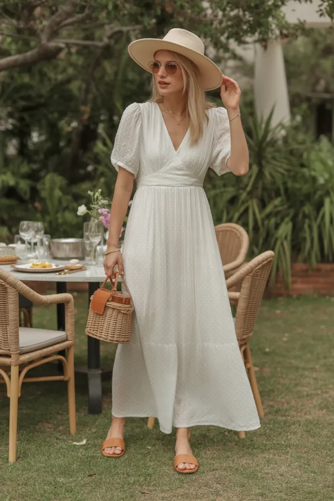 A Straw Hat and Maxi Dress Moment