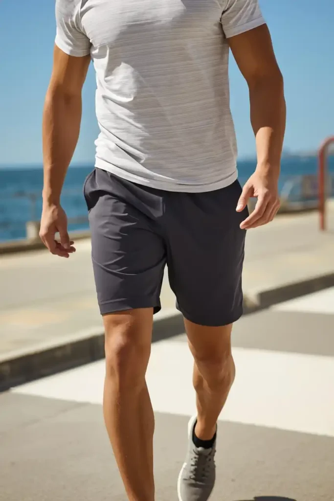 Athletic Shorts and an Elevated Cotton Tee for a Sporty Mix