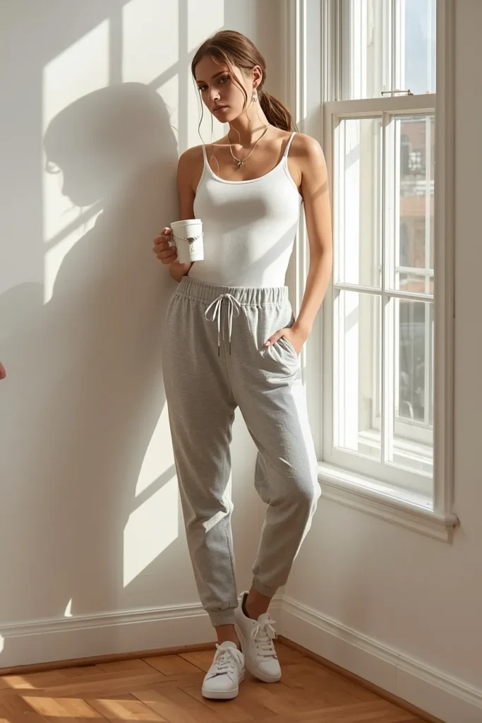 Basic Tank Top with Relaxed Joggers
