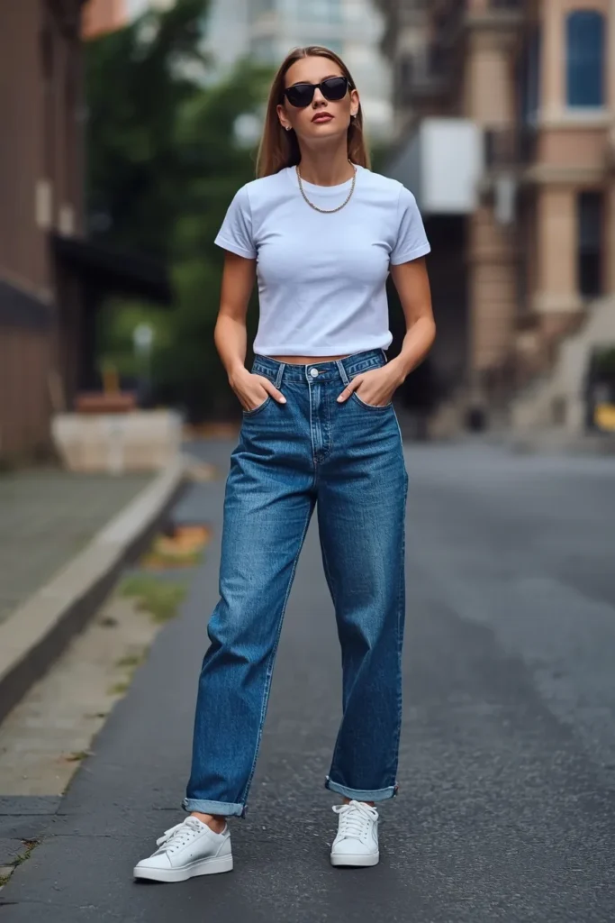 Basic Tee with Denim Jeans