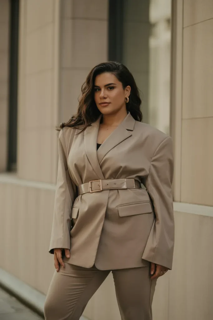 Belted Blazers for a Structured Look