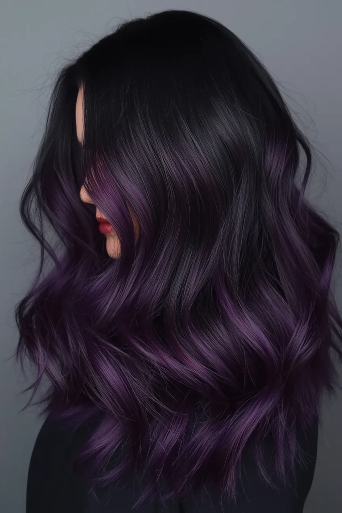 Black to Purple Ombre for a Mysterious Moody Finish