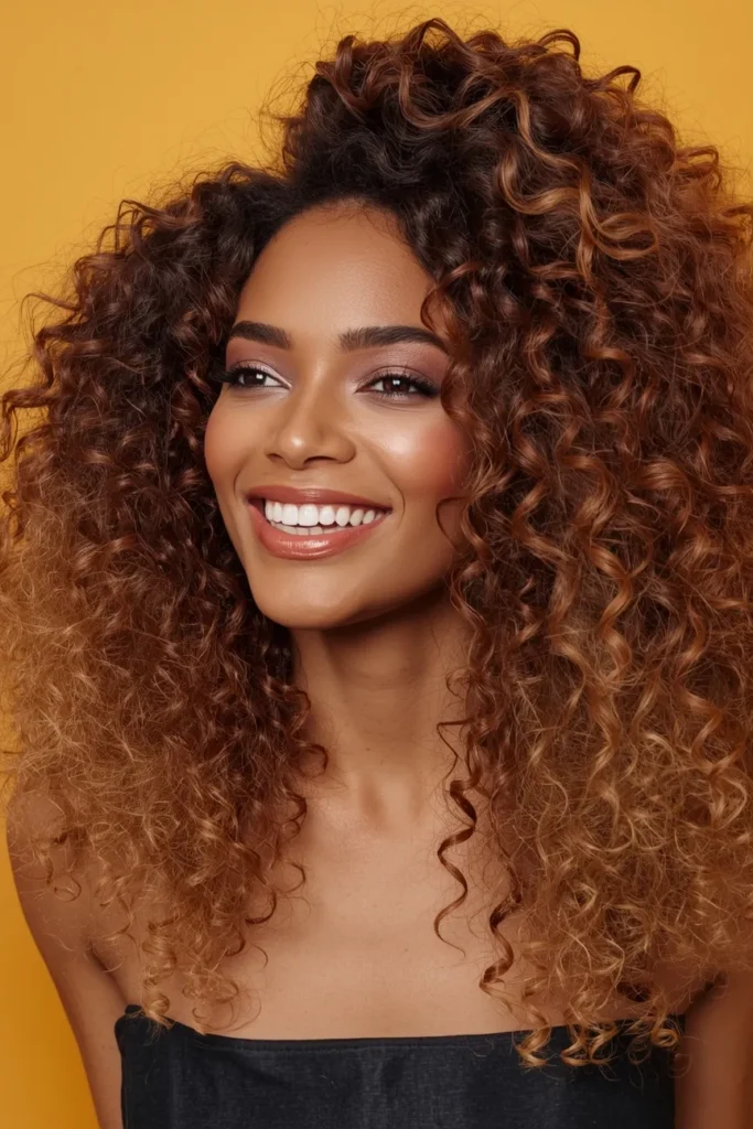 Blonde Ombre on Curly Hair for Defined Bouncy Coils