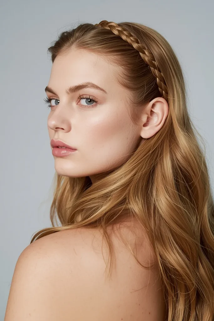Braided Headband with Open Hair