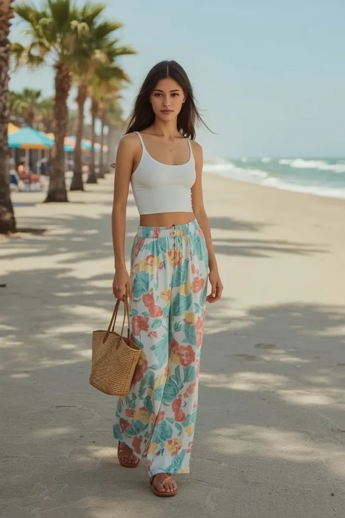Breezy Palazzo Pants with Crop Top