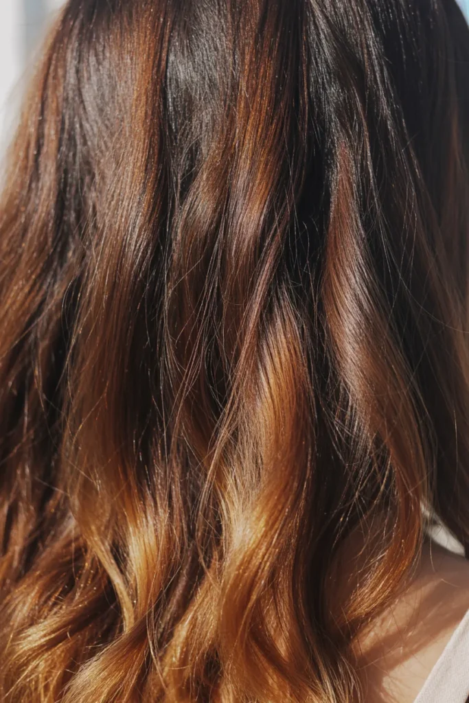 Caramel Highlights to Brighten Dull Brown Hair