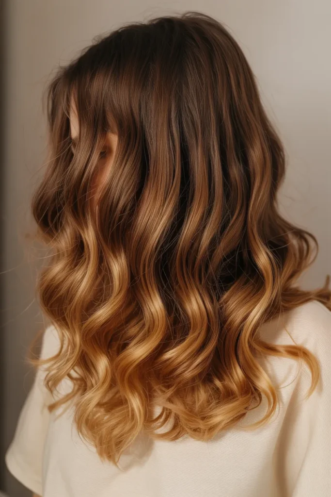 Caramel Ombre Melt from Root to Tip