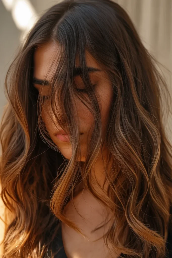 Caramel Tortoiseshell Effect on Brown Hair