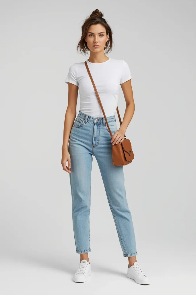 Casual Denim and White Tee Combo