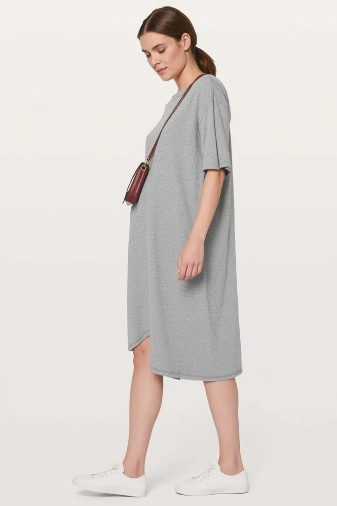 Casual T-Shirt Dress and Sneakers