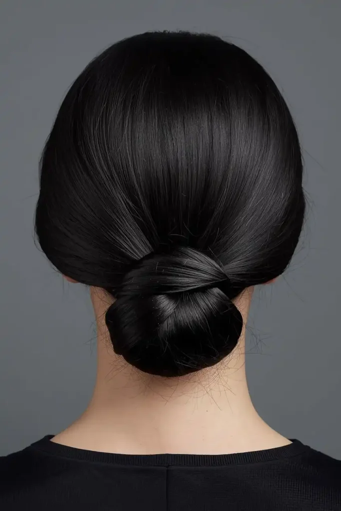 Classic Dark Chignon With a Contemporary Edge