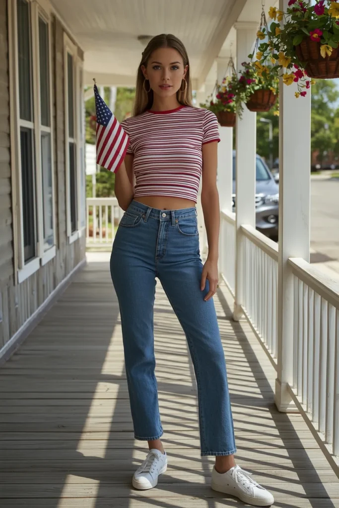 Classic Denim and Striped Tee Combo