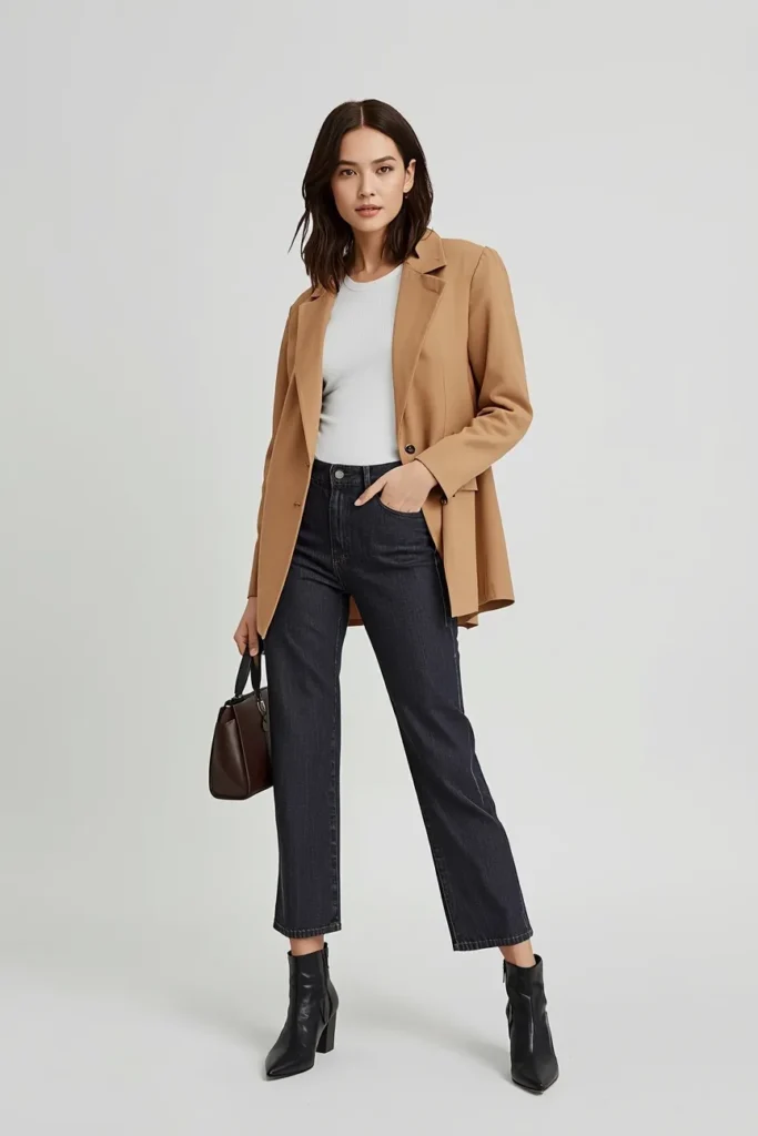 Cozy Oversized Blazer With Straight Leg Jeans