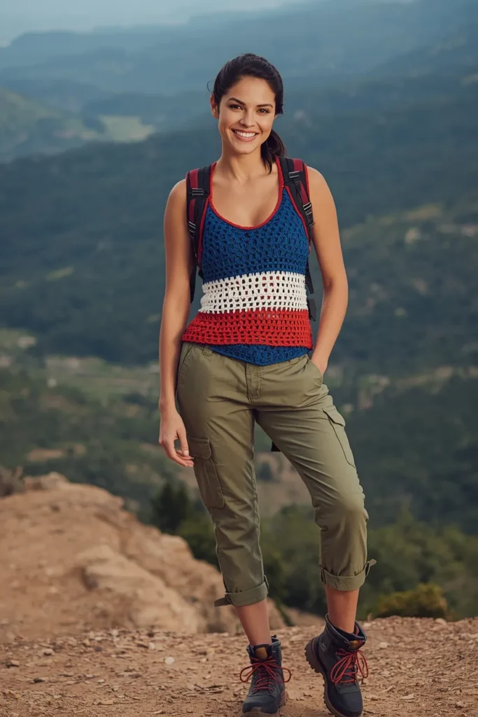 Crochet Tank and Cargo Pants