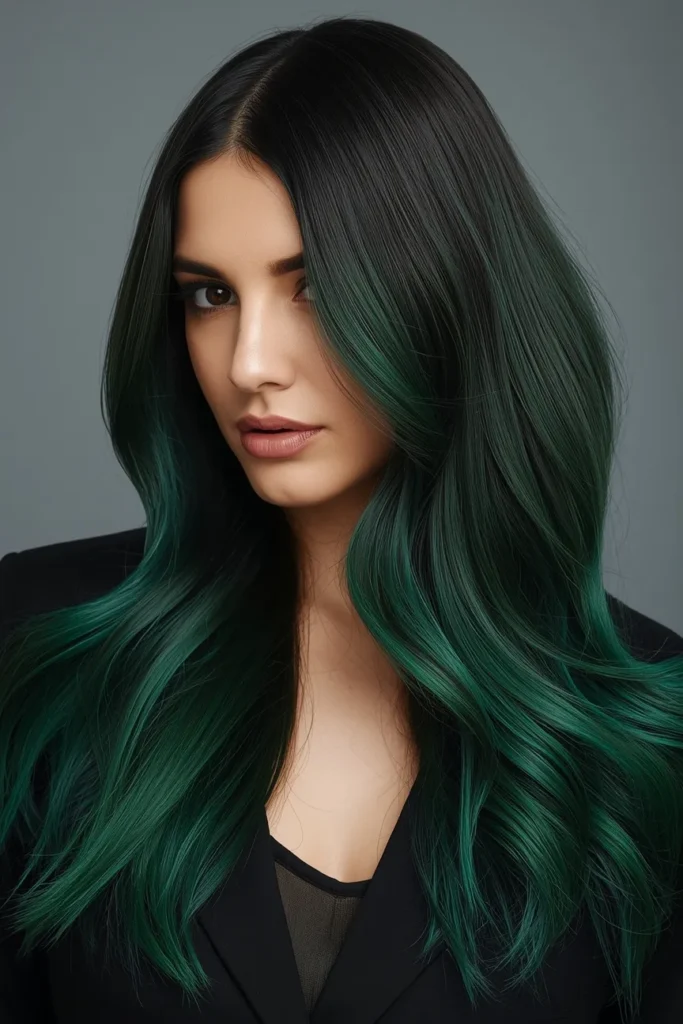 Dark Green Ombre for a Nature-Inspired Unique Style