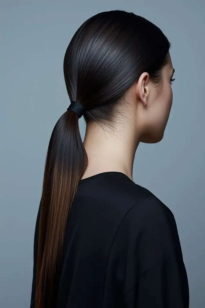 Dark Ombre Low Ponytail
