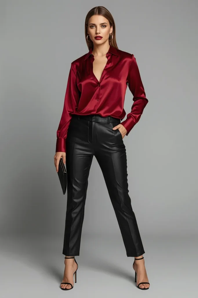 Date Night Look With Faux Leather Pants