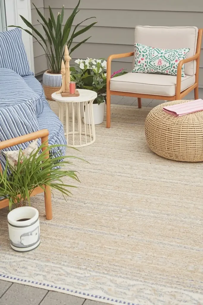 Define Zones with an Outdoor Rug
