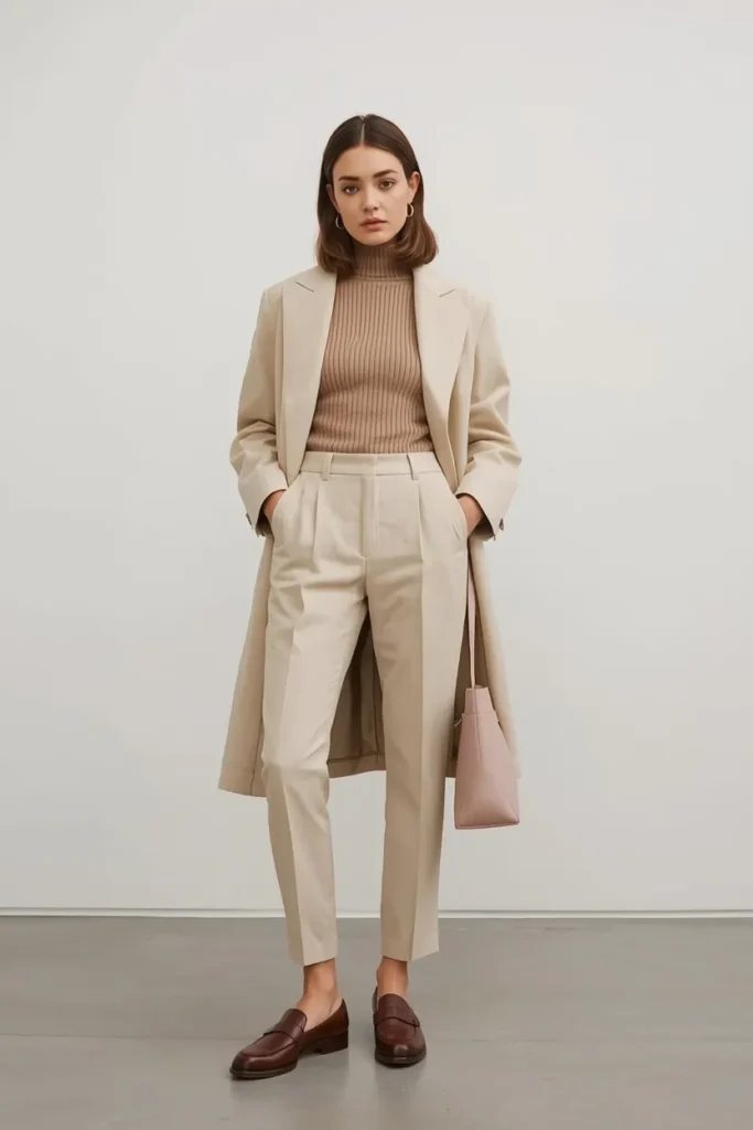 Elegant Monochrome Beige Outfit