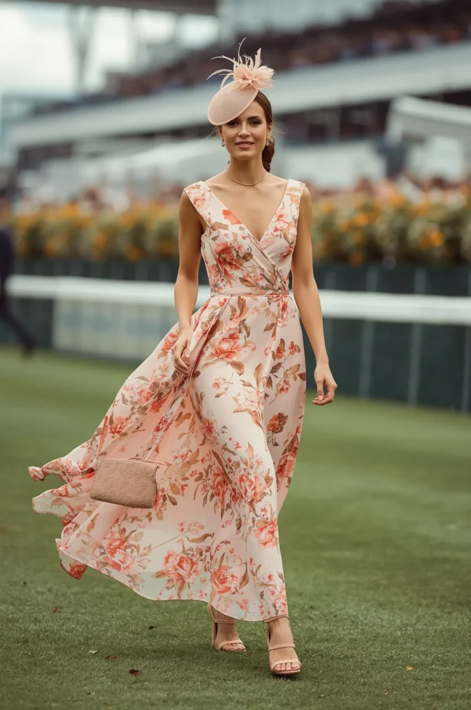 Floral Maxi Dress with Elegant Heels