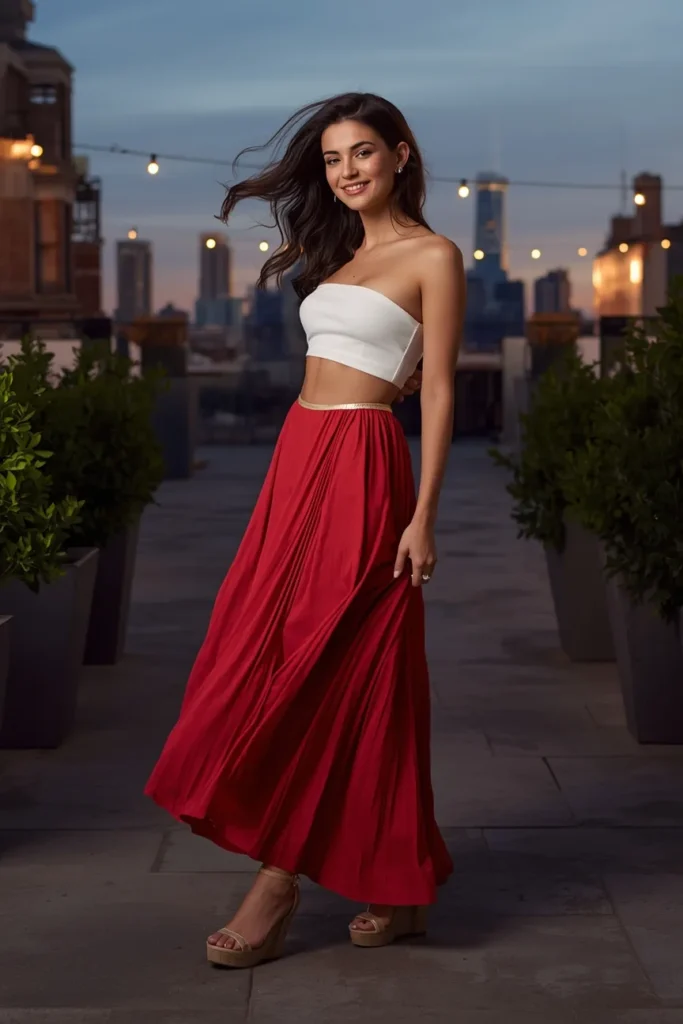 Flowy Maxi Skirt with Bandeau Top