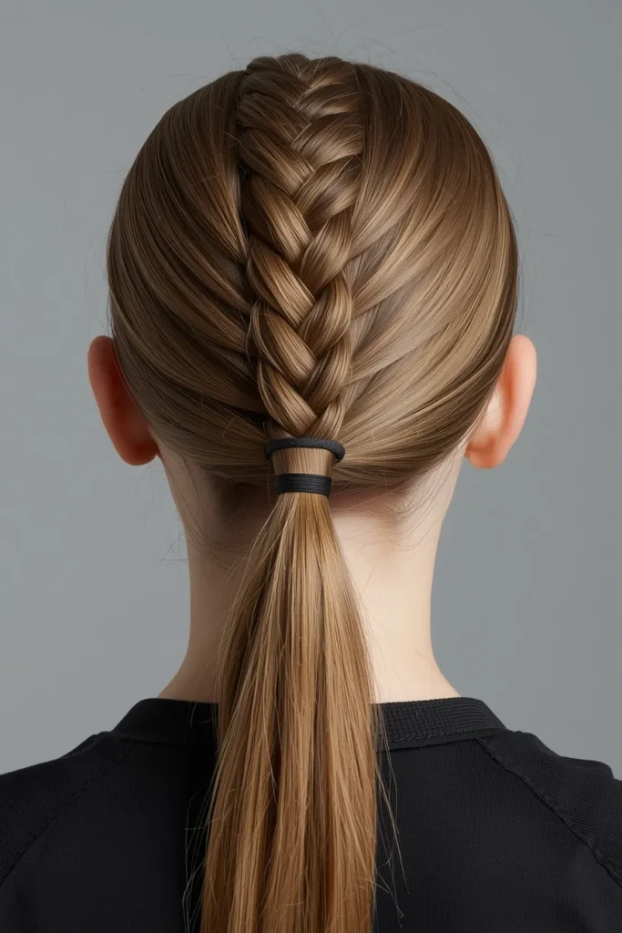 French Braid Into a Ponytail