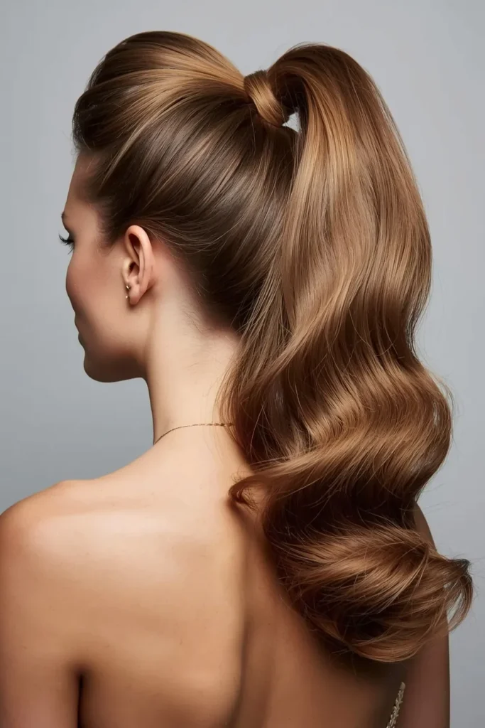 High Ponytail with Voluminous Root