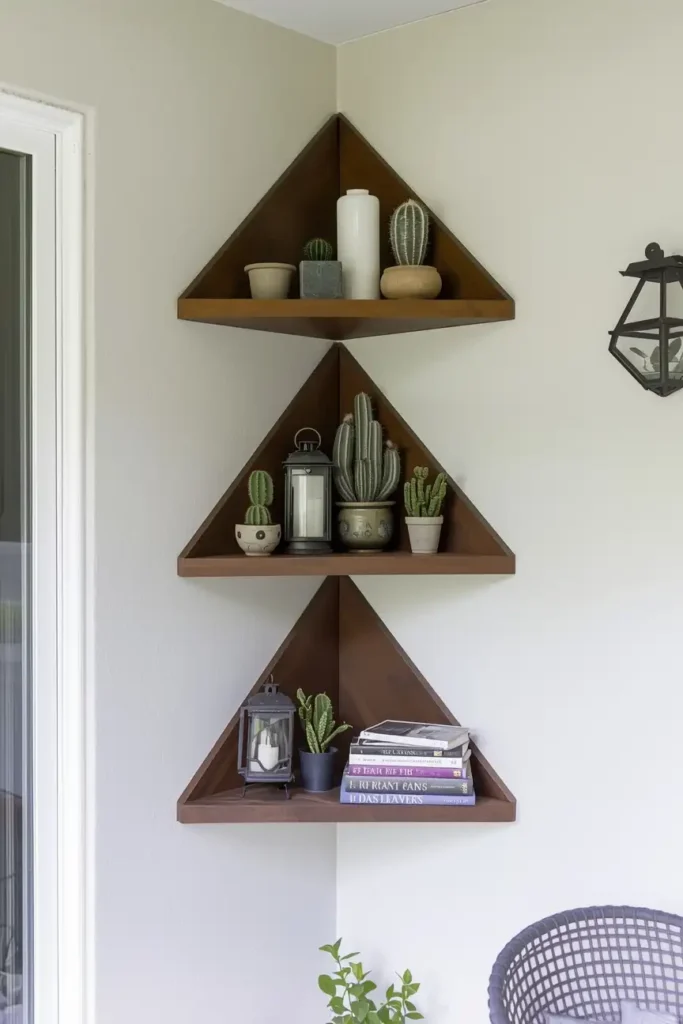 Install Corner Shelving for Display and Storage