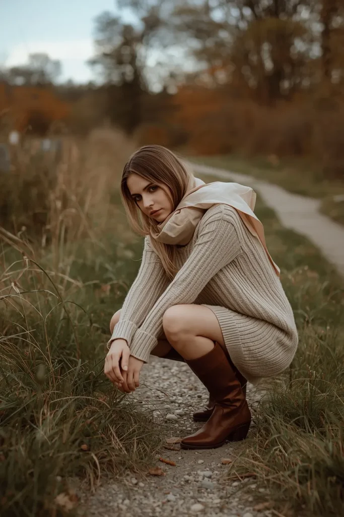 Light Knit Sweater Dress for a Cooler Day