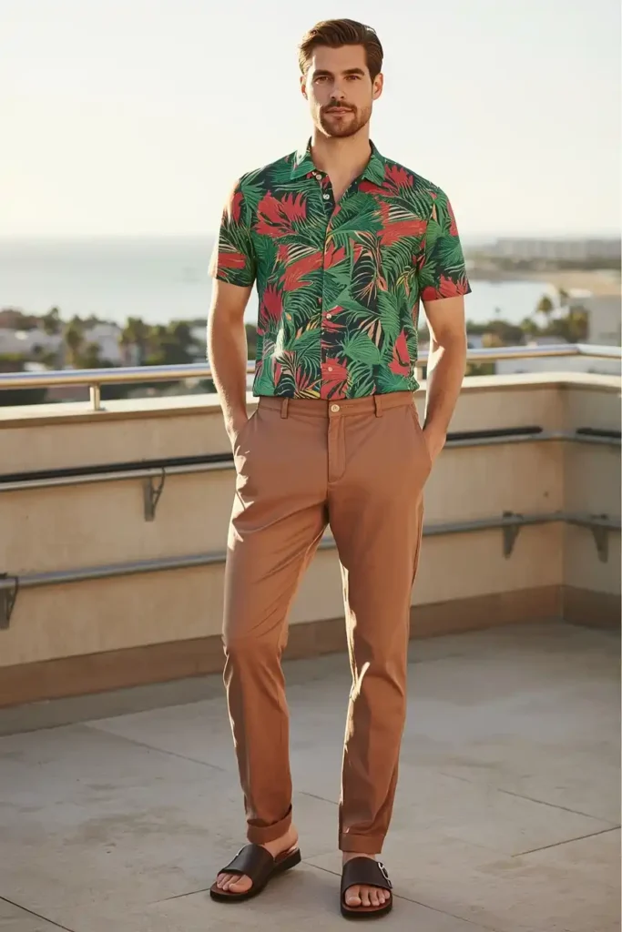 Lightweight Joggers and a Resort-Print Camp Collar Shirt