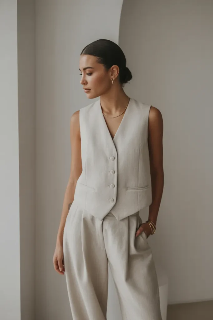 Linen Vest with Matching Trousers