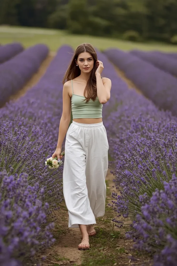 Linen Wide-Leg Pants and a Crop Top