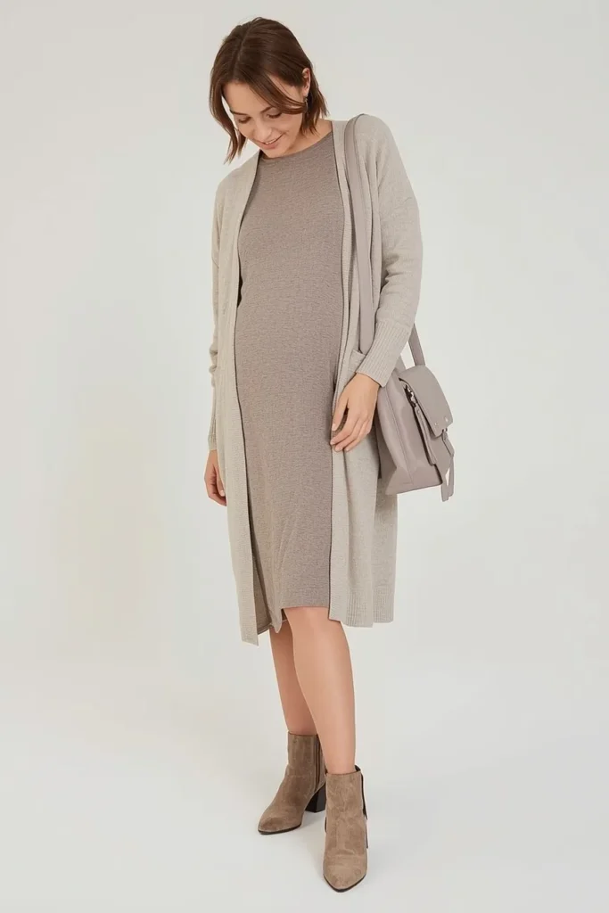 Long Cardigan with Simple Dress