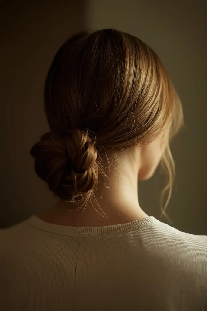 Long Hair Tied in a Low, Effortless Bun