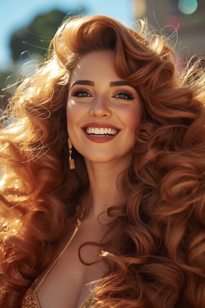 Long Voluminous Hair with Bouncy Blowout Curls