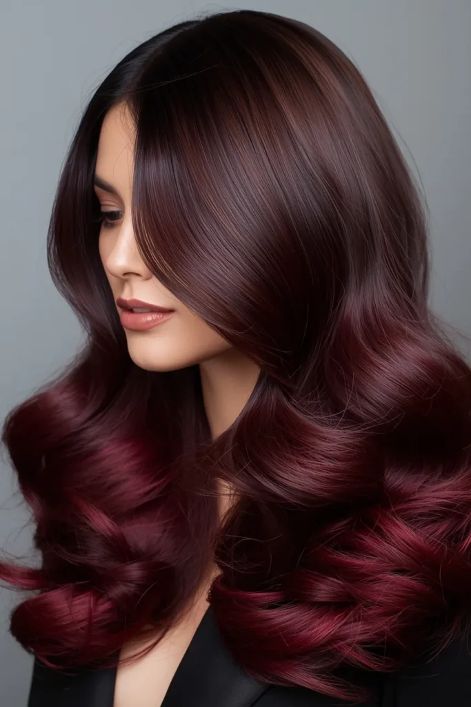 Mahogany to Burgundy Ombre for Rich Deep Tones