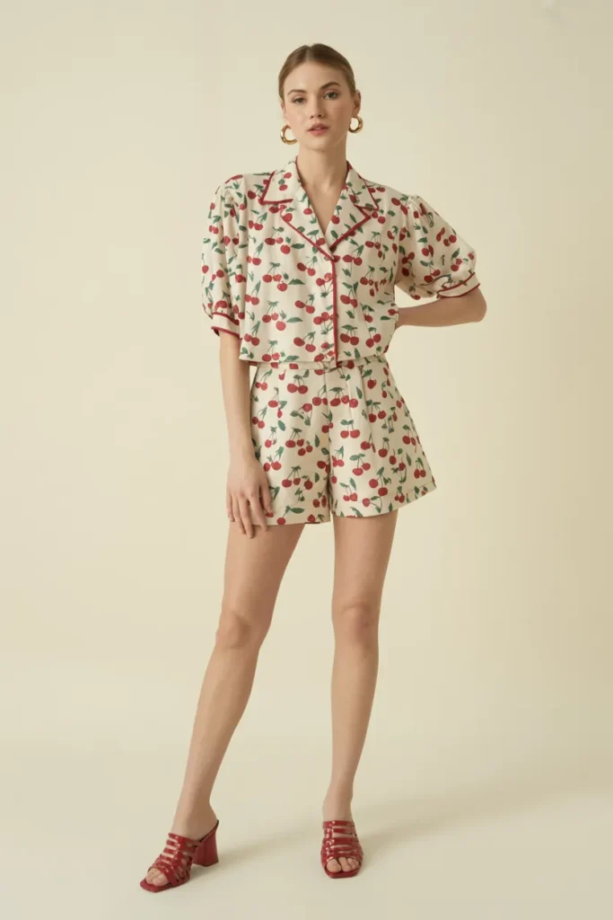 Matching Shorts Set in a Fun Summer Print