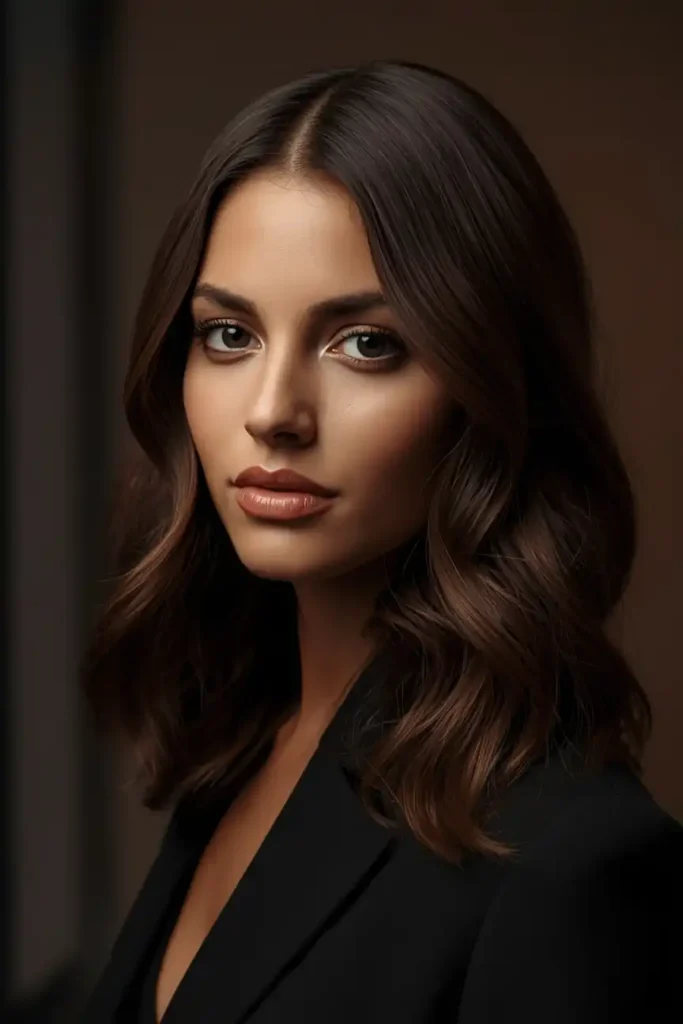 Matte Black Waves With Center Part