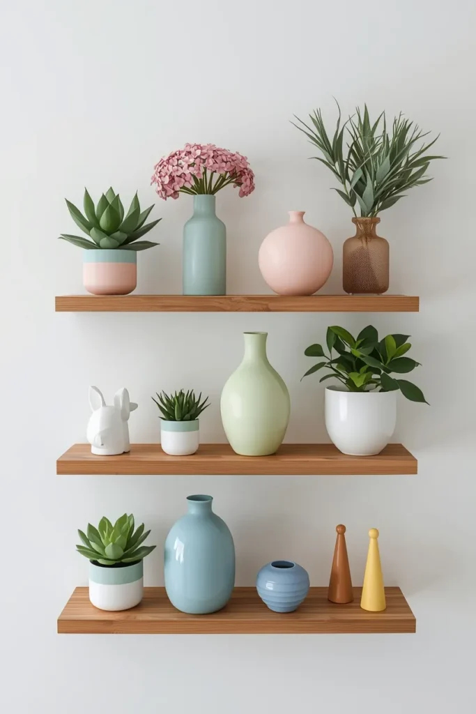 Minimalist Shelves with Seasonal Decor
