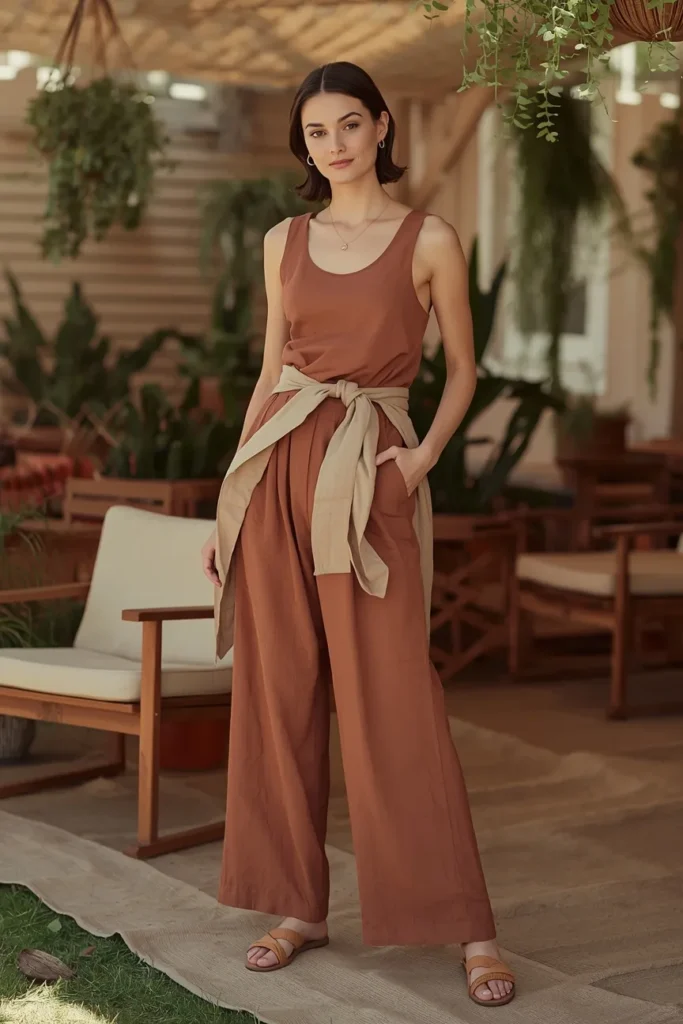 Monochromatic Earthtone Look for Effortless Cool