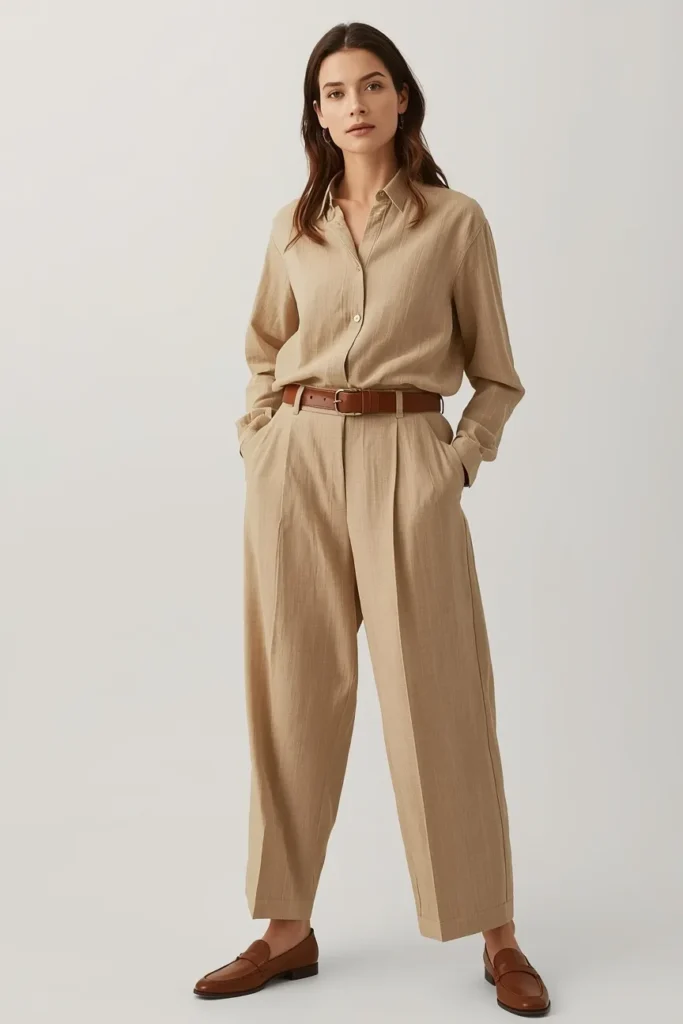 Monochrome Beige Look From Head to Toe