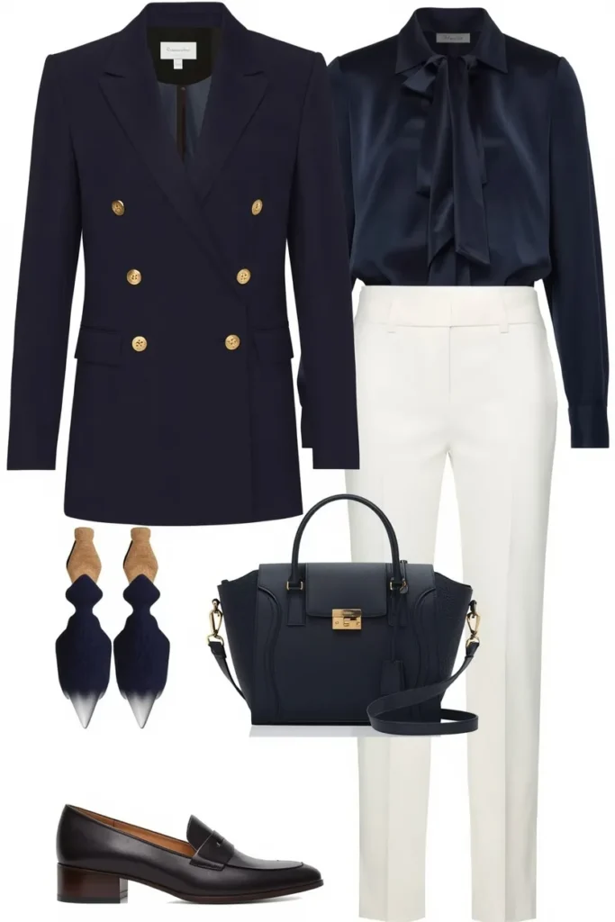 Navy Blazer with Gold Buttons