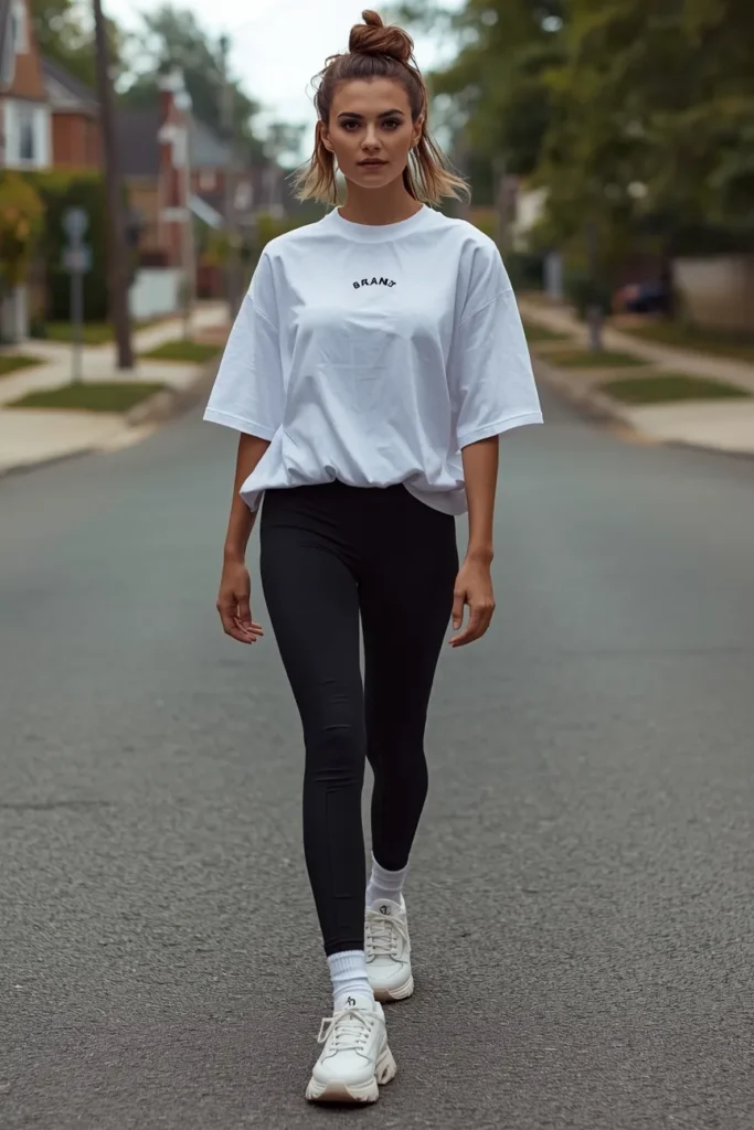 Oversized T Shirt with Leggings