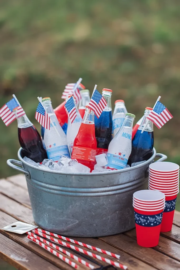 Patriotic Ice Bucket Drink Station
