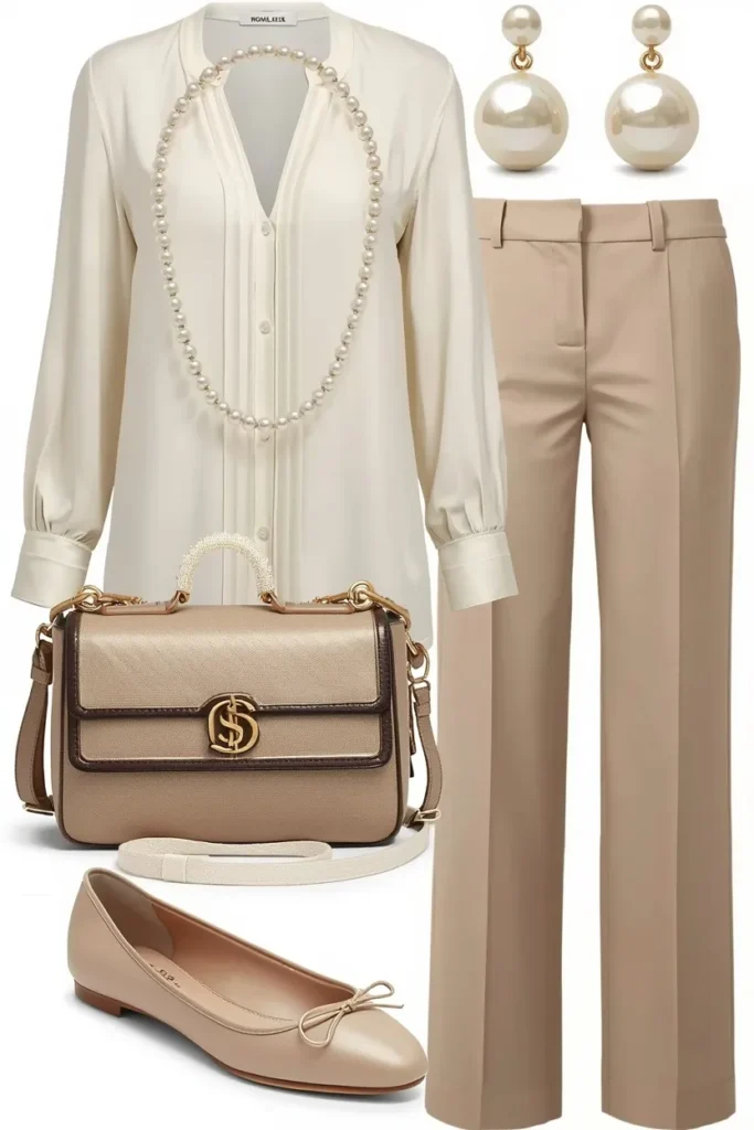 Pearl Accessories with Neutral Outfit