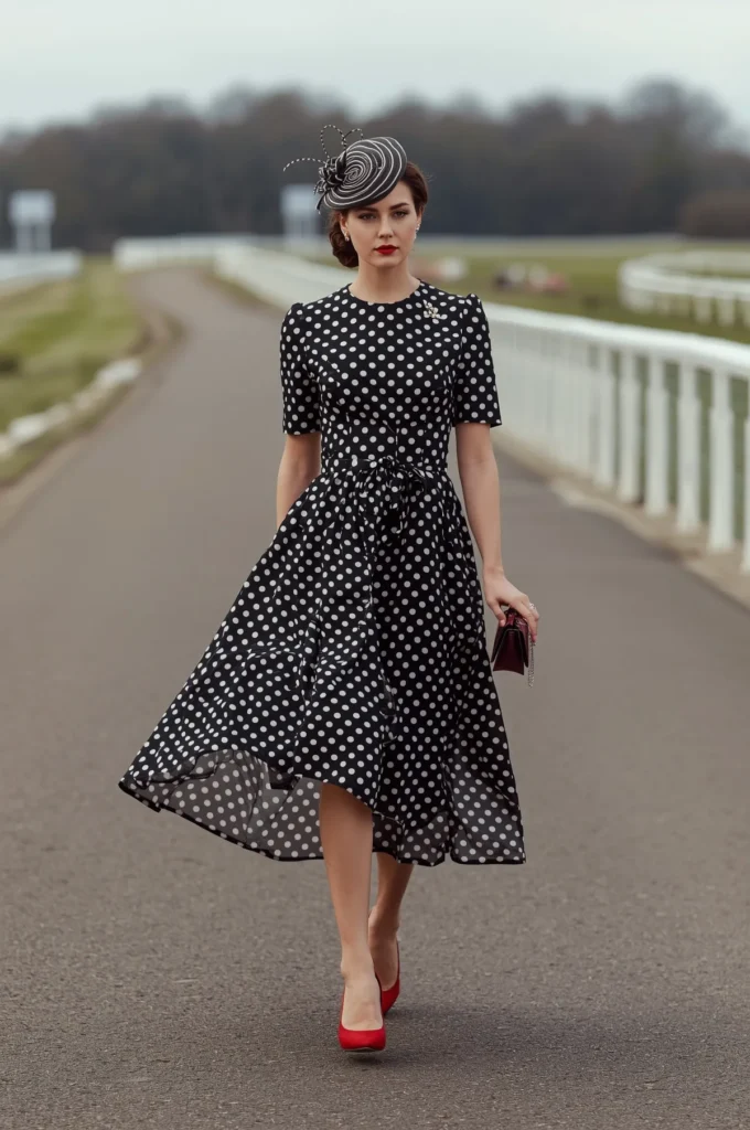 Polka Dot Tea Dress Look